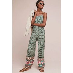 FARM Rio X Anthropologie Honolulu Wide Leg Tropical Jumpsuit Sz XL